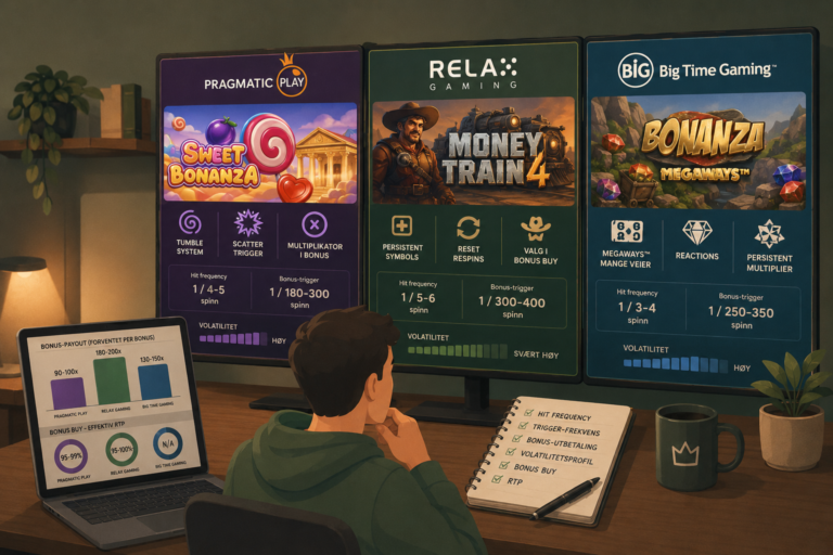 Bonus-trigger-matematikk: Slik skiller Pragmatic Play, Relax Gaming og Big Time Gaming seg statistisk