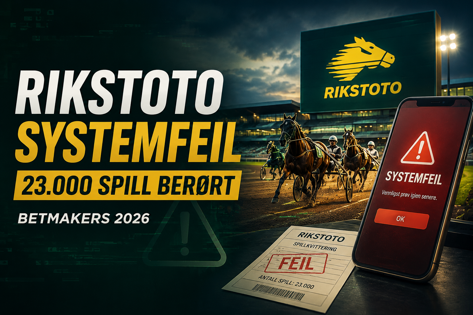 Rikstoto systemfeil: 23 000 spill uten betaling etter Betmakers-overgang