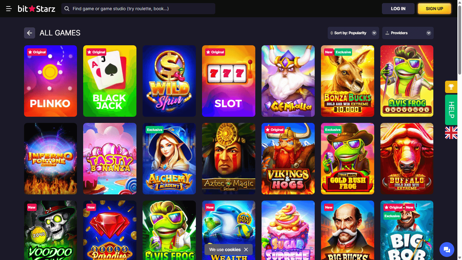 BitStarz Casino spillutvalg