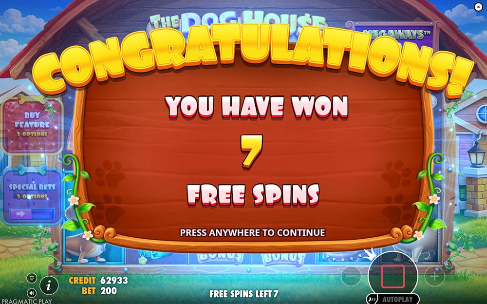 The Dog House Megaways 1000 bonusrunde med gratisspinn
