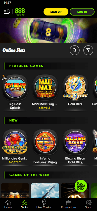 888 Casino mobil spilloversikt