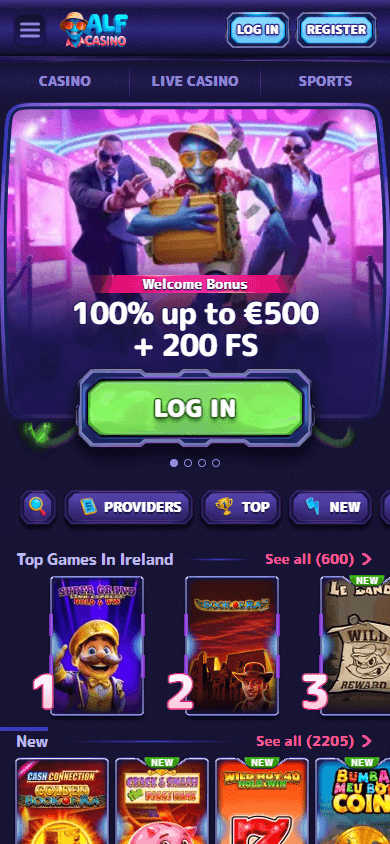 Alf Casino mobil hjemmeside