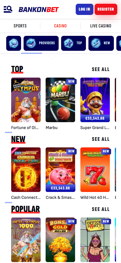 BankonBet Casino mobil spilloversikt