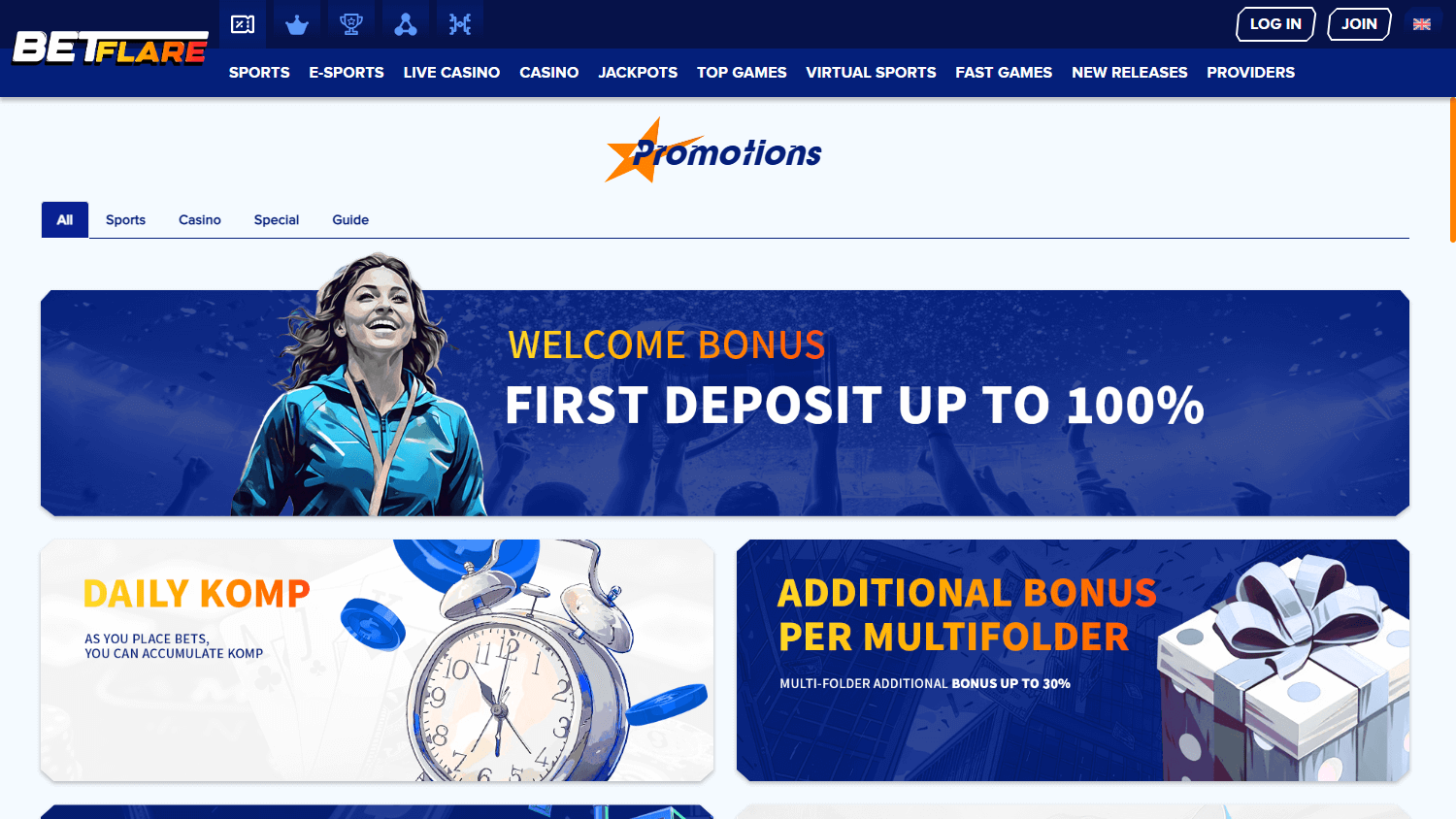 Betflare Casino kampanjer