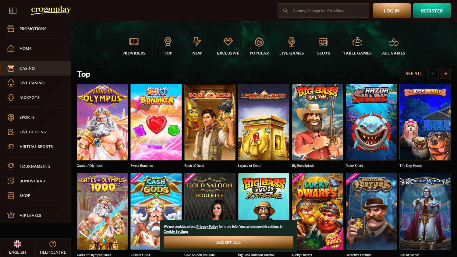 CrownPlay Casino hjemmeside
