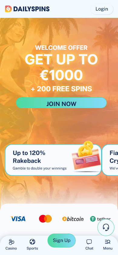 Dailyspins Casino mobil hjemmeside
