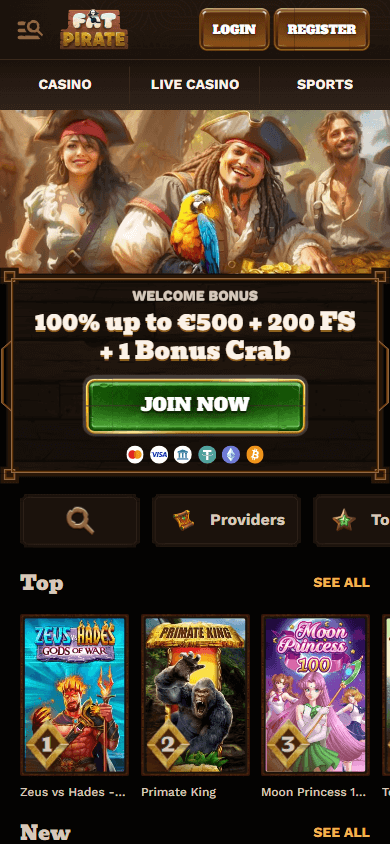 FatPirate Casino mobil hjemmeside
