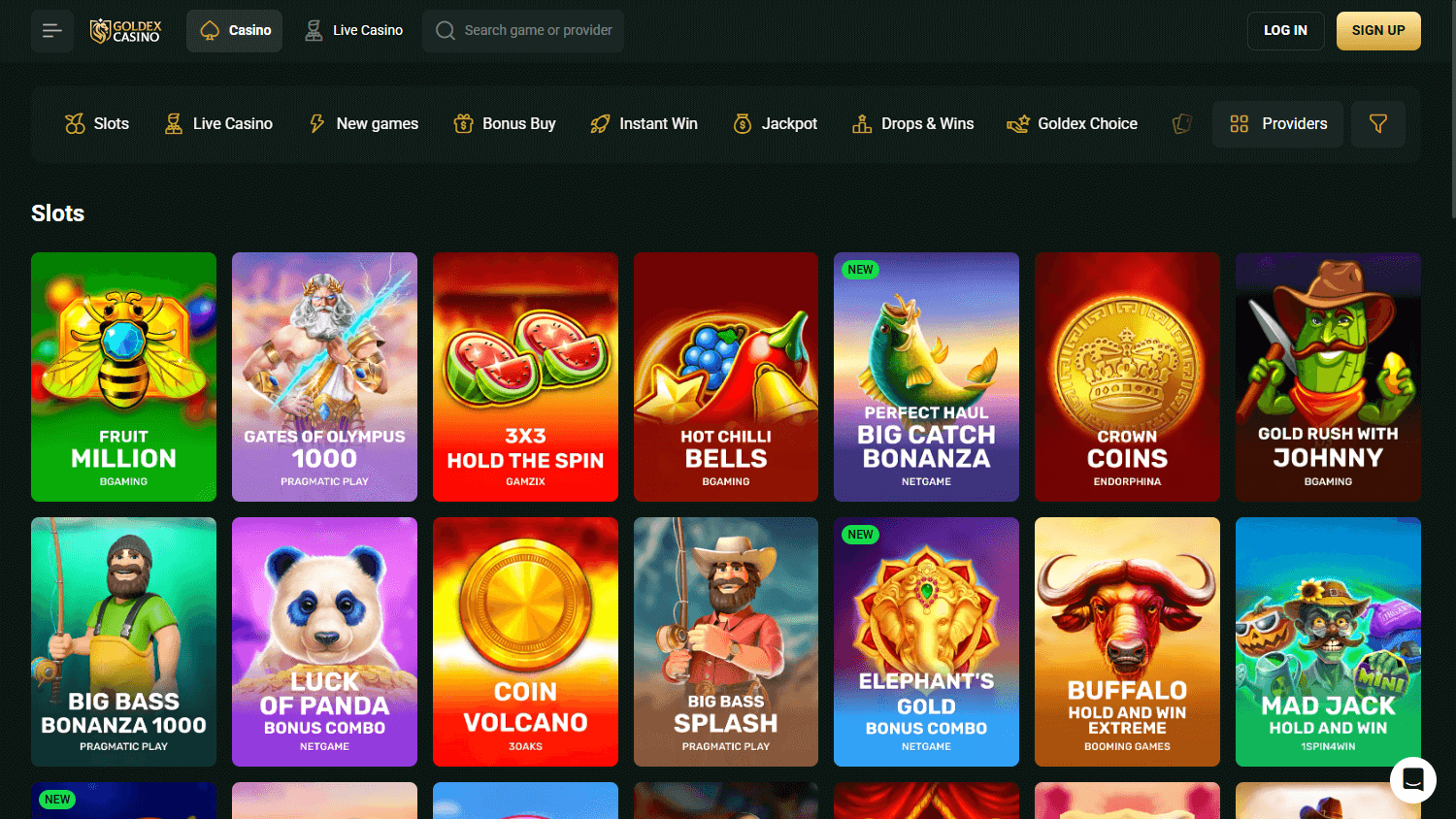 Goldex Casino spillutvalg