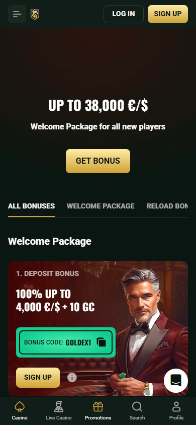 Goldex Casino mobil kampanjer