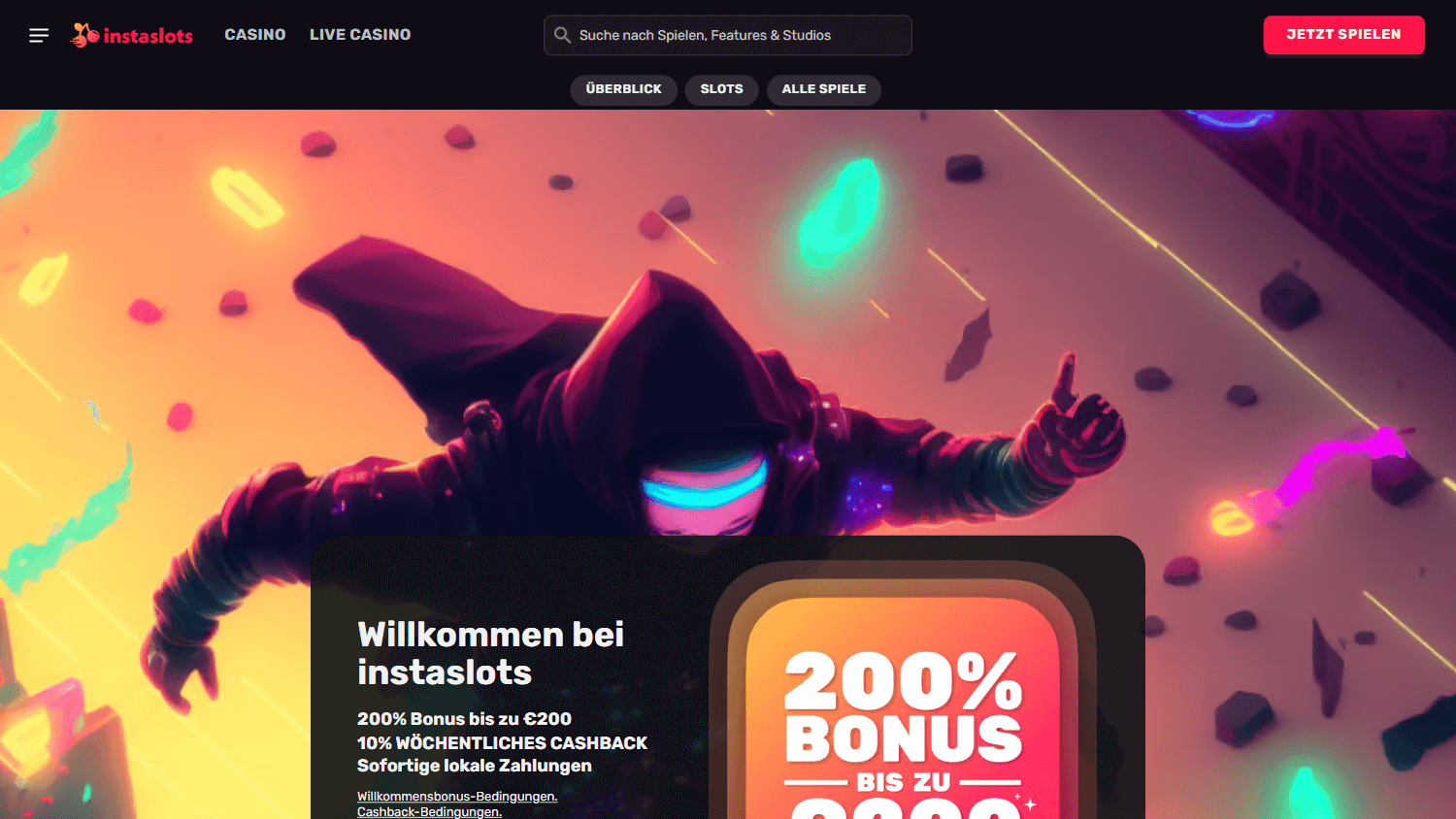 Instaslots Casino hjemmeside