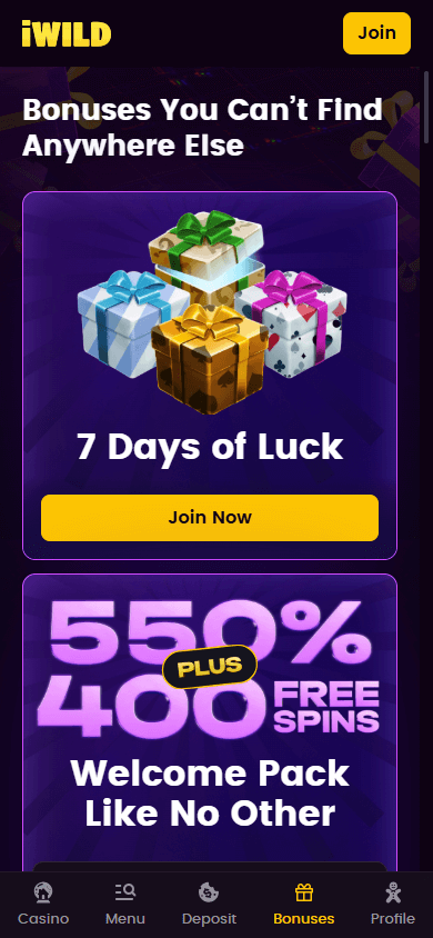 iWild Casino mobil kampanjer