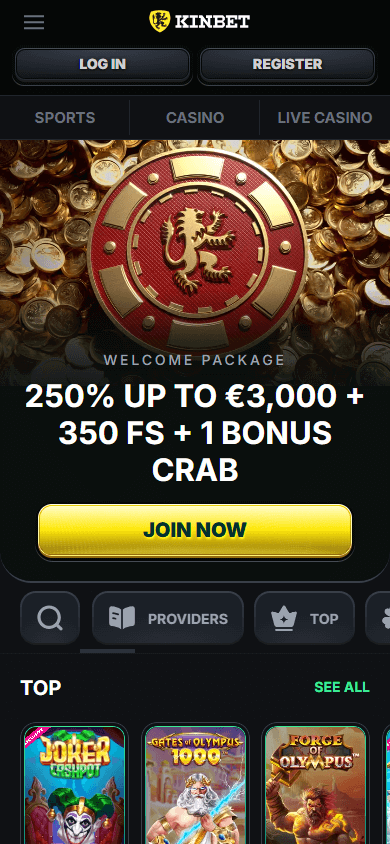 KinBet Casino mobil hjemmeside