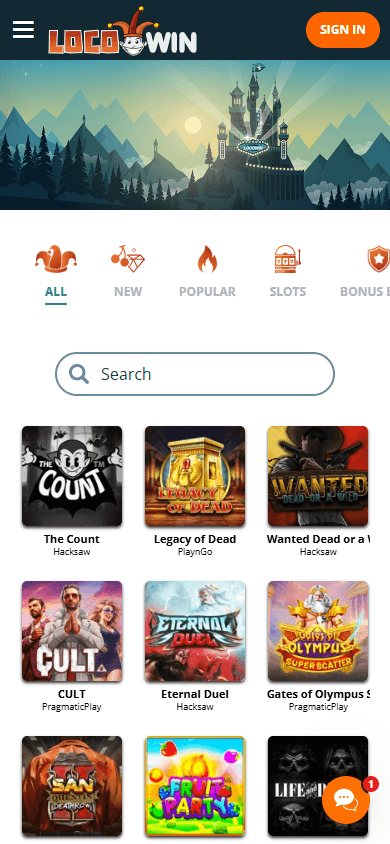 Locowin Casino mobil spilloversikt