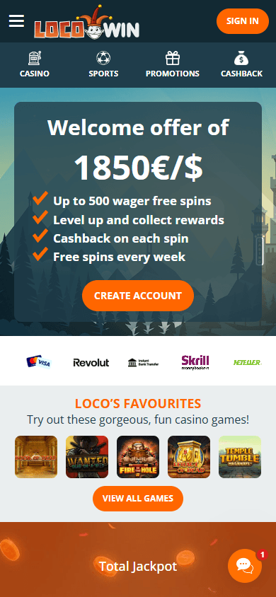 Locowin Casino mobil hjemmeside