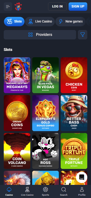 Lucky Hunter Casino mobil spilloversikt