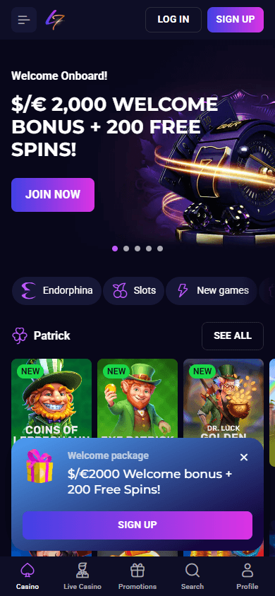 Lucky7even mobil hjemmeside