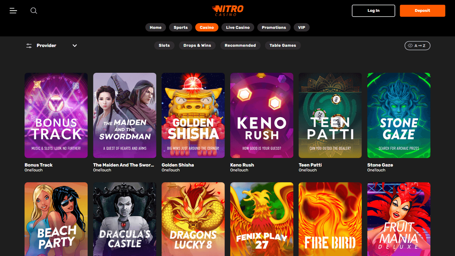 Nitro Casino spillutvalg