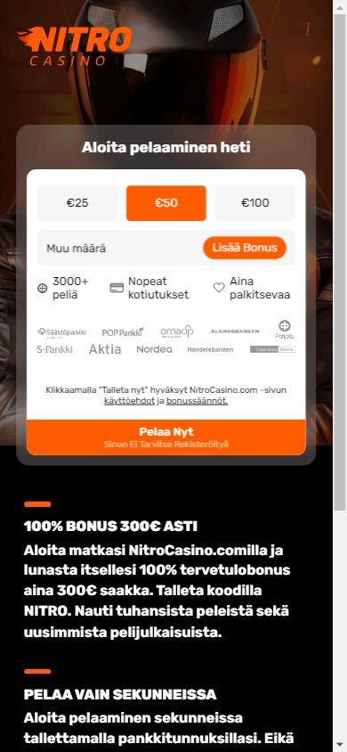 Nitro Casino mobil hjemmeside