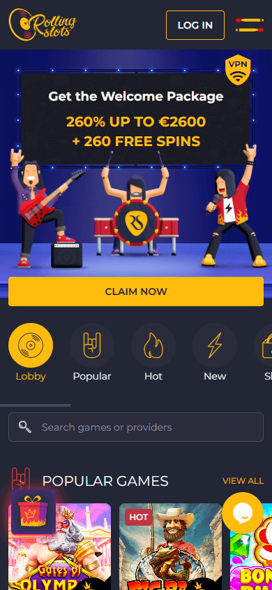 Rolling Slots mobil hjemmeside