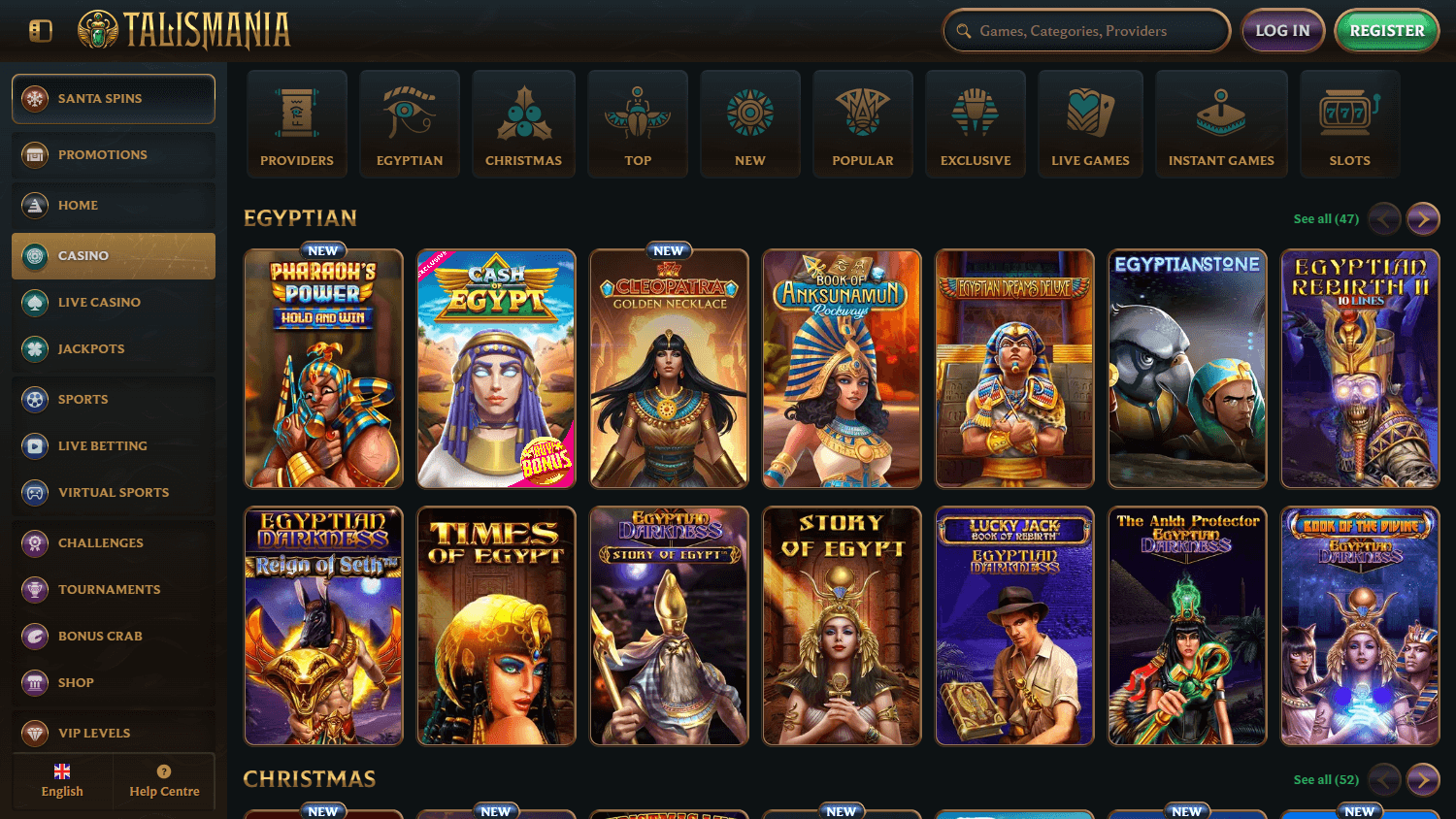 Talismania Casino spillutvalg