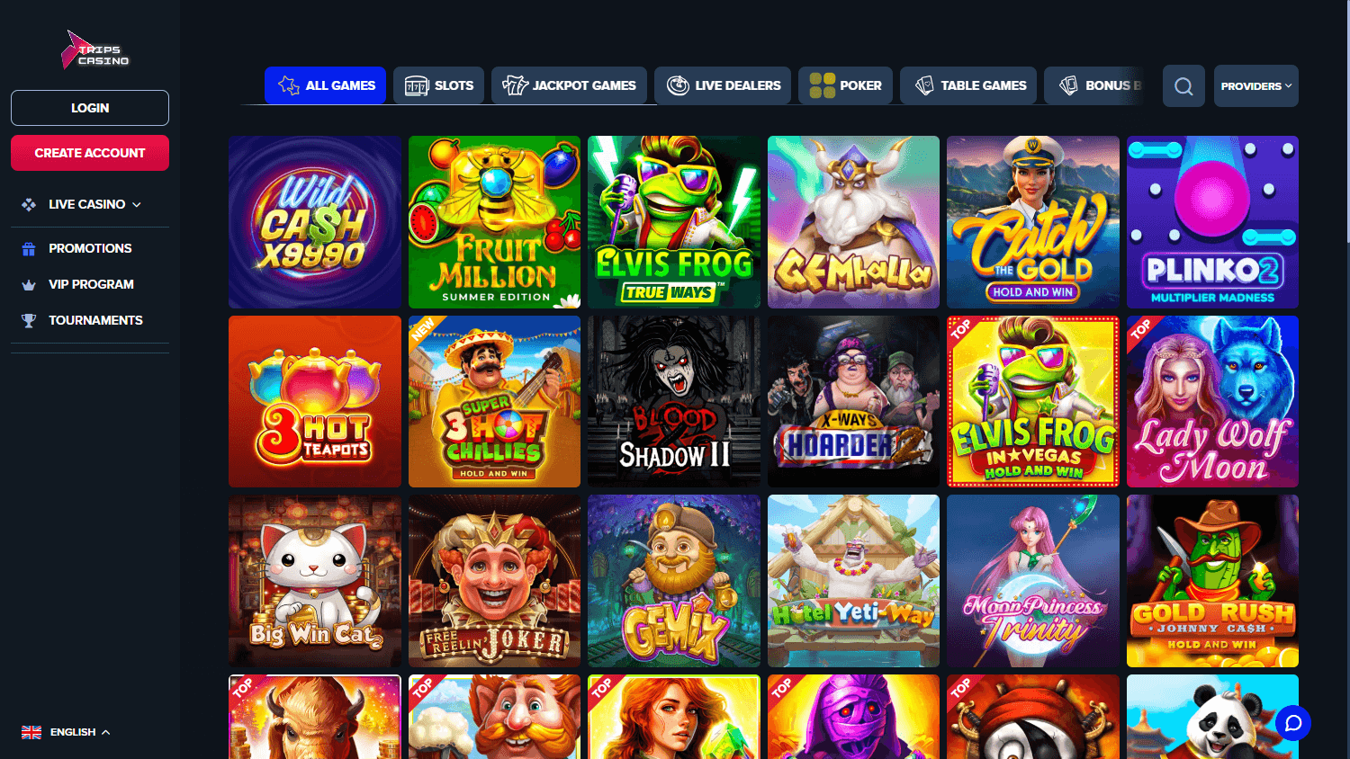 Trips Casino spillutvalg