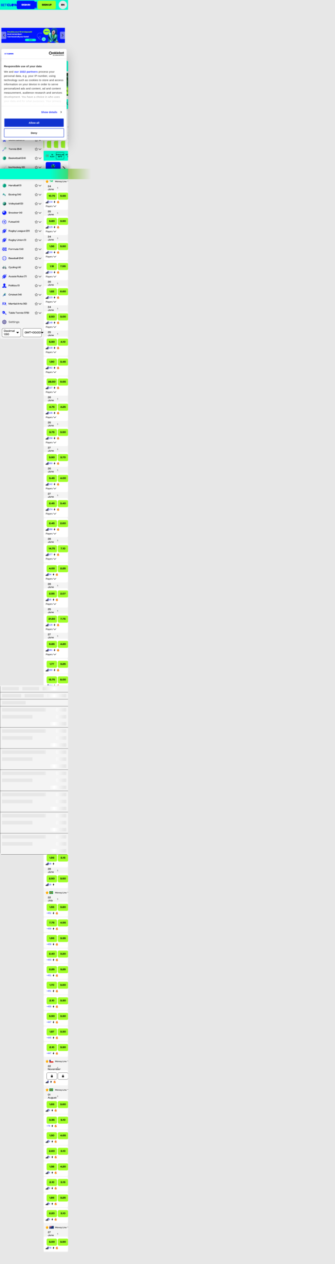 Betclown mobil hjemmeside