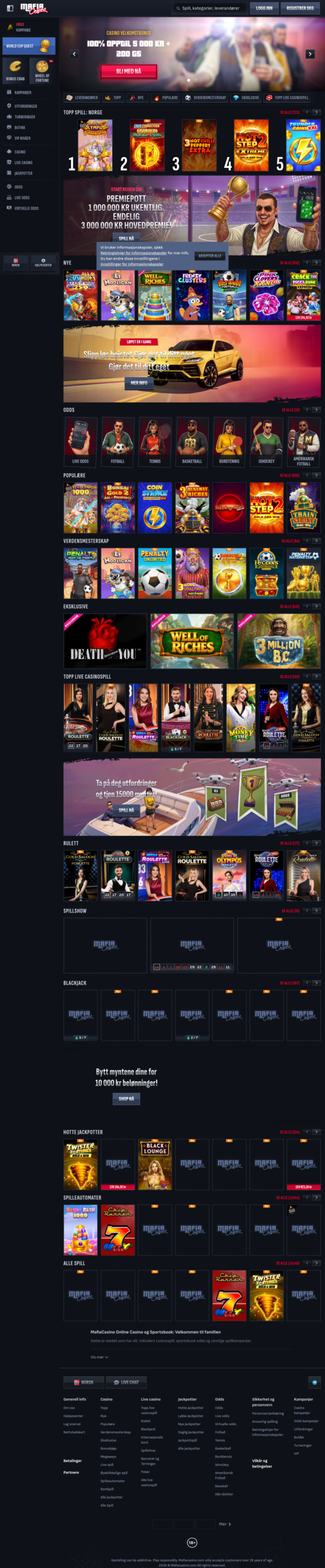 Mafia Casino hjemmeside