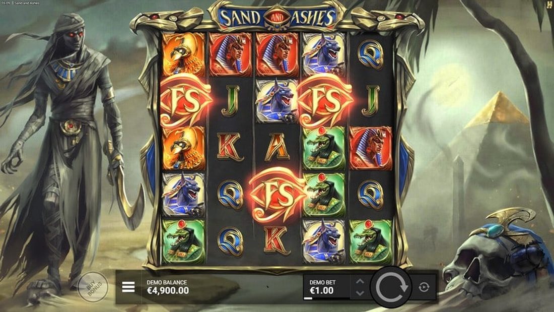Sand and Ashes med FS-scattere som utloser gratisspinn