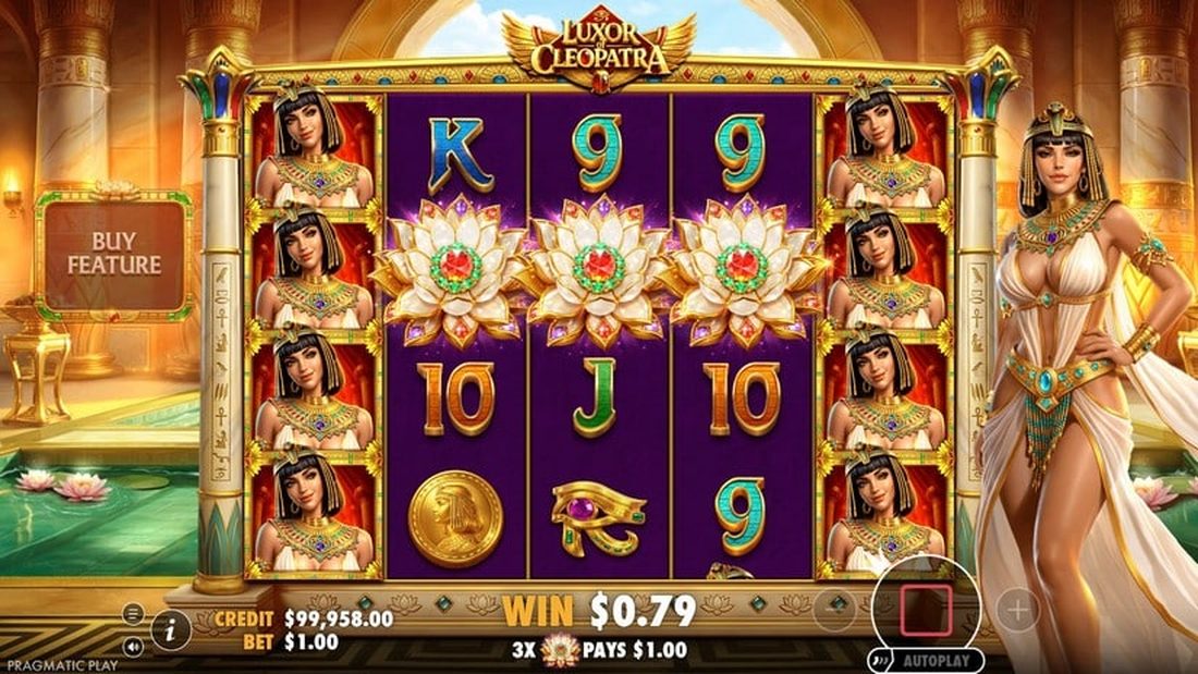 Luxor of Cleopatra symboler og lotus-gevinst