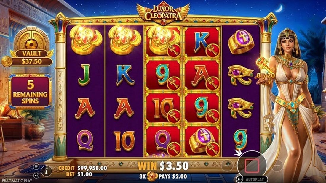 Luxor of Cleopatra gratisspinn og Vault