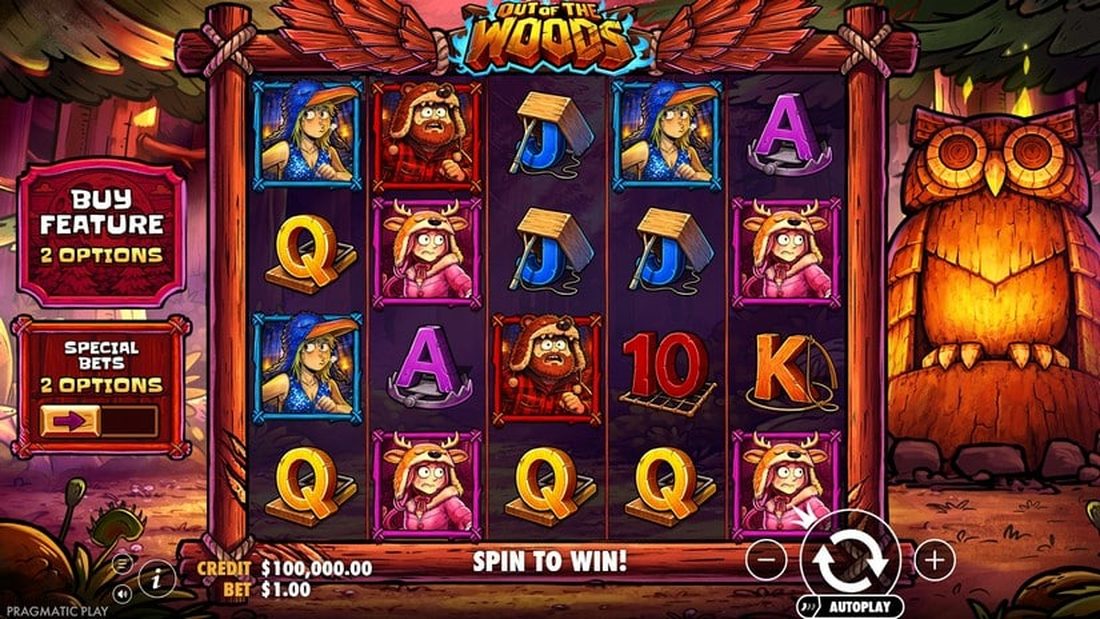 Out of the Woods basisspill med 5x4-rutenett og 25 gevinstlinjer