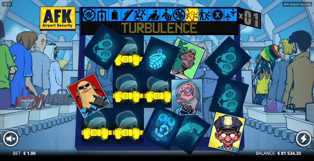 Turbulence-funksjonen stokker om symbolene i AFK Airport Security