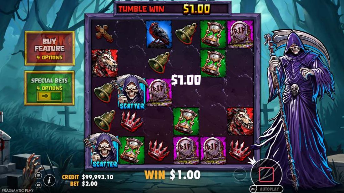 Death Dominion scatter-symboler og tumble-gevinst