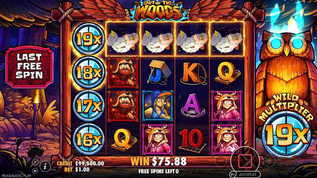 Multiplikator-stabel med opptil 19x i Out of the Woods sine gratisspinn
