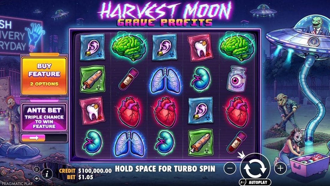 Harvest Moon – Grave Profits spillebrett med organsymboler