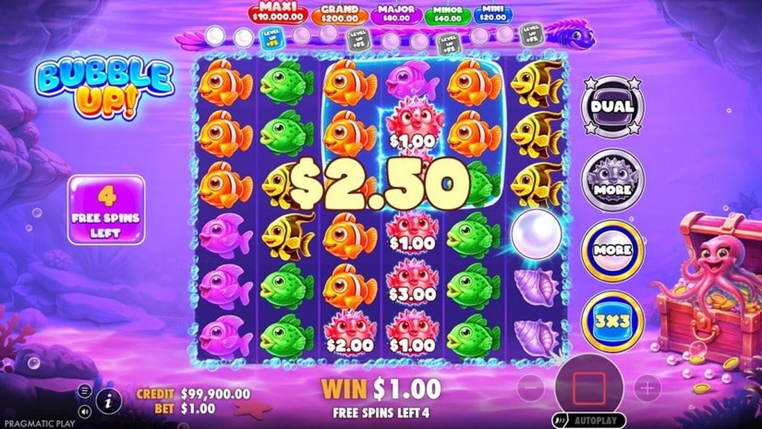 Bubble Up! gratisspinn med multiplikator