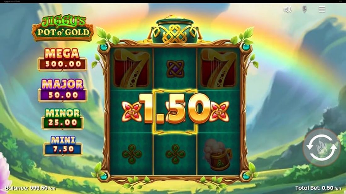 Jiggy's Pot O'Gold linjegevinst i grunnspillet